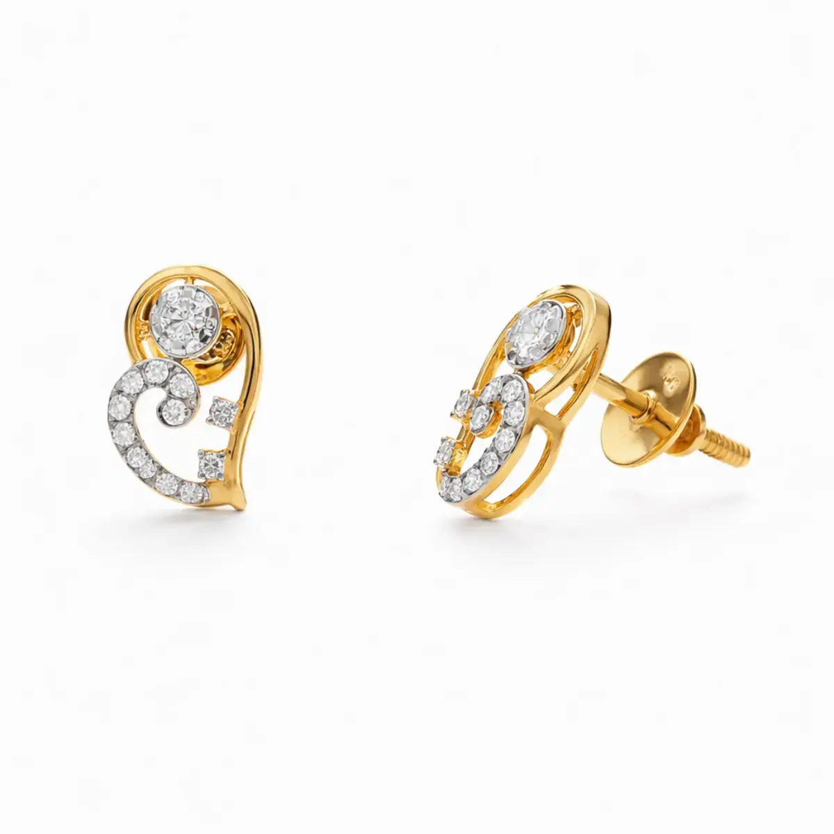 0.20 CT NATURAL DIAMOND EARRINGS 18K GOLD